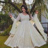 White Premiun  Georgette Anarkali Gown