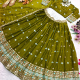 Trending Olive Fendy Silk Lehenga