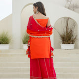 Orange Designer Top Lehenga
