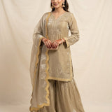 Designer Fendy Silk Top Plazzo