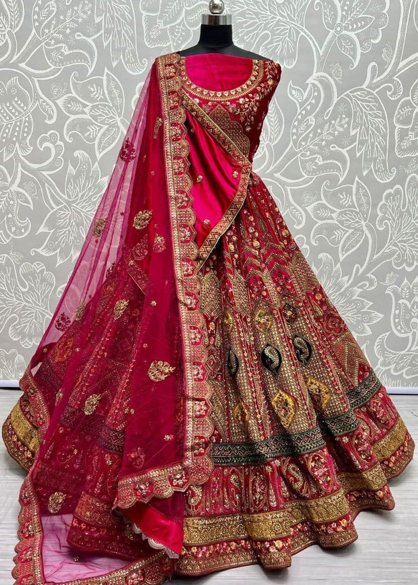 Double dupatta heavy Embroidery work designer Lehengacholi