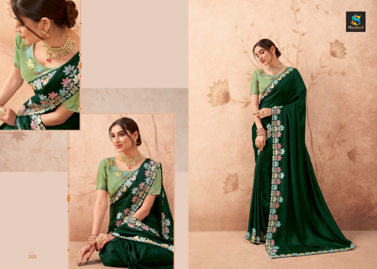 Fancy Embroidery Work Saree Collection