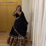 Black Festival Deigital Printed Lehenga