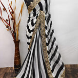 Black White Bollywood Saree