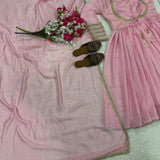 Pink Vichitra Silk Anarkali Gown