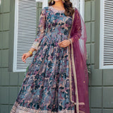 Designer Taby Silk Anarkali Gown