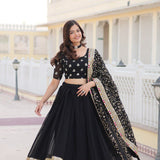 Black Traditional Embroidered Lehenga Choli