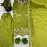 Olive Stylish Jimmy Silk Suit