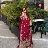 Desirable Maroon Top Plazzo Set