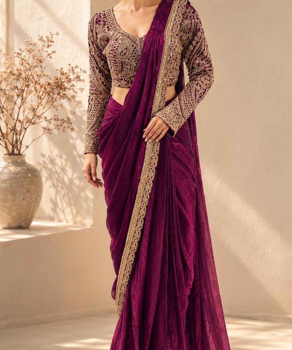 Trending Tissue Organza Saree Set
