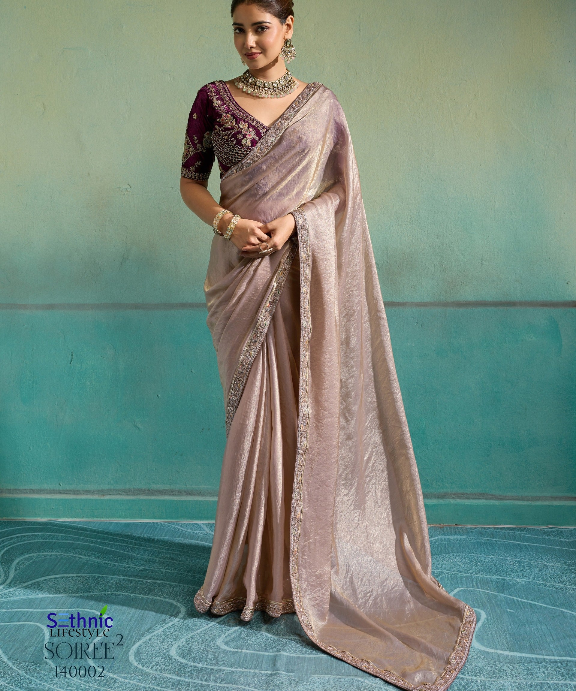 Soiree Silky Velvet Satin Saree