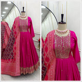 Traditional Silk Sequence Anarkali Gown