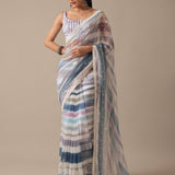 Premium Striped Digital Printed Saree