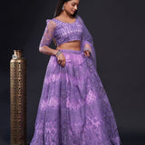 Stunning Shimmer Purple Lahenga Choli