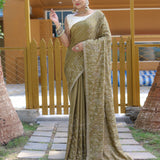 Pure Soft Silk Thread Work Saree