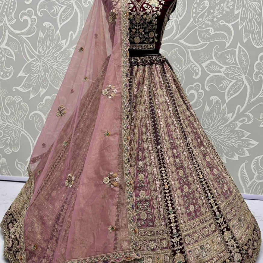 Adorn Wedding Embroidered Net Lehenga