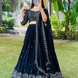 Classical Black Embroidery Lehenga Collection