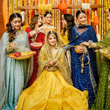 Yellowish Wedding Silk Anarkali Gown