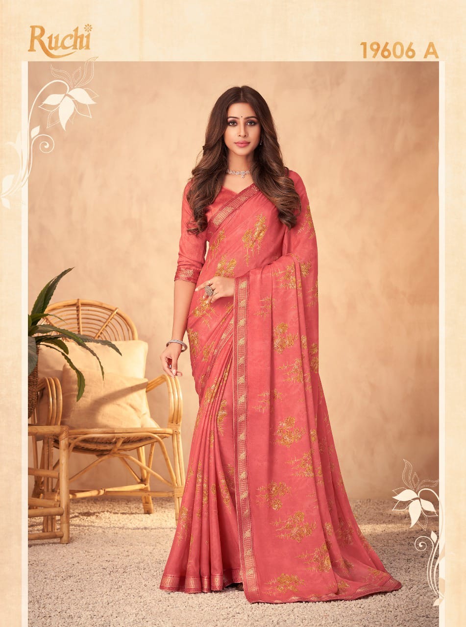 Georgette simple saree collection