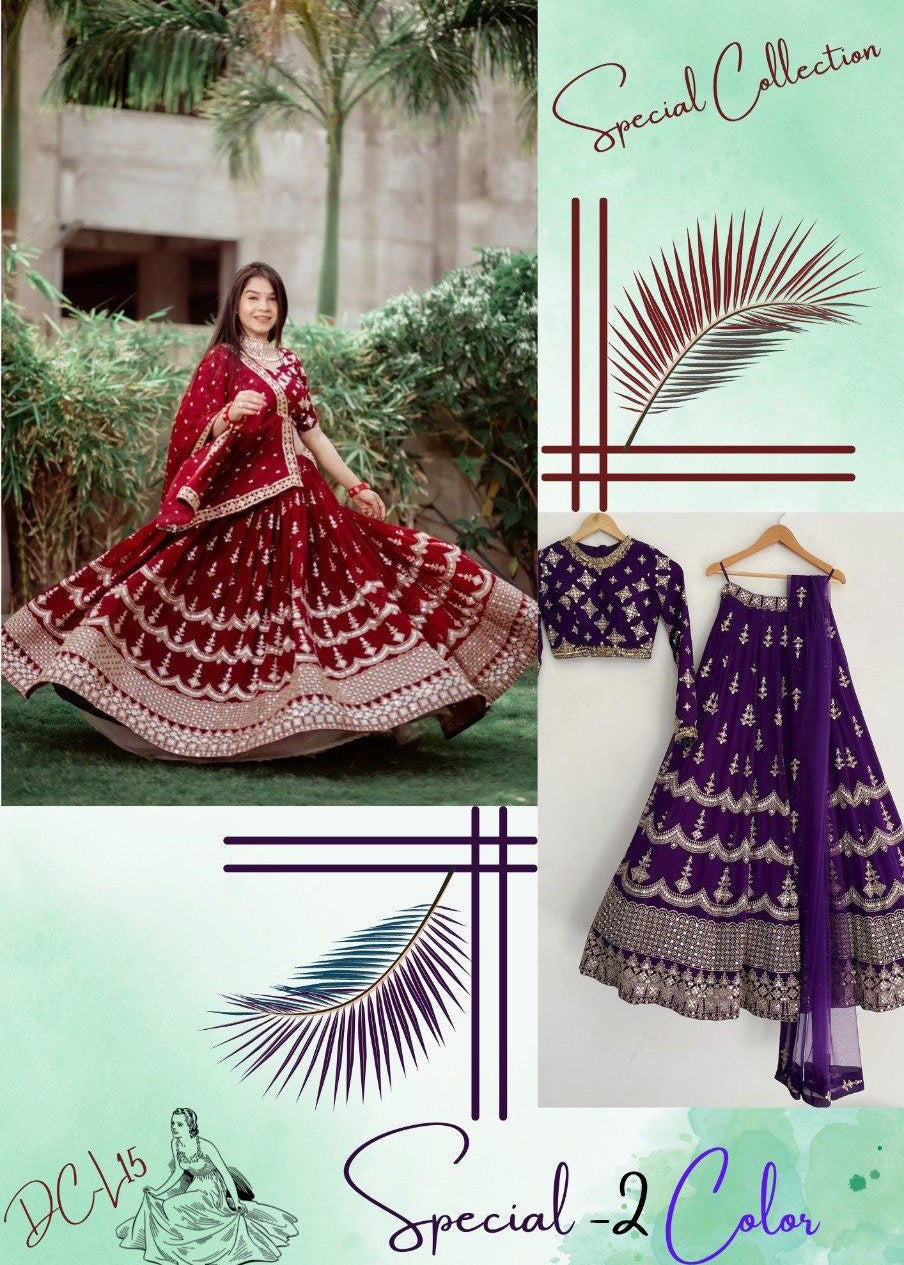 Attractive Party Wear Embroidered Georgette Lehenga choli