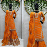 Stylish Orange Suit Sharara Collection