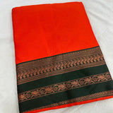 Orange Soft Lichi Silk Saree