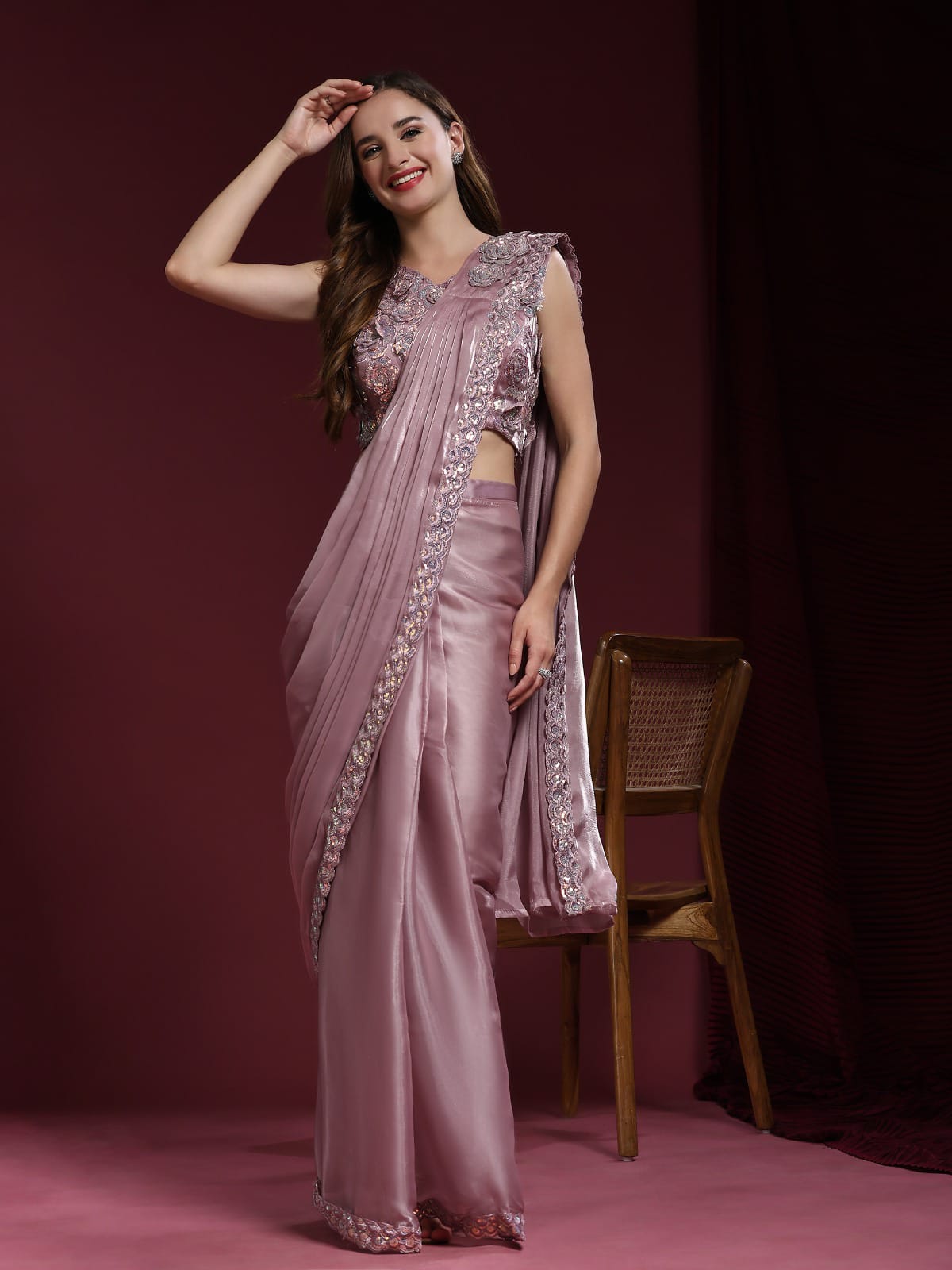 Premium Occasion Silk Satin Saree