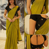 Olive Madhurani Kota Linen Saree