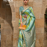 Premium Aqua Finish Silk Saree