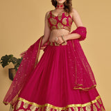 Sparkal Pink Georgette Lehenga