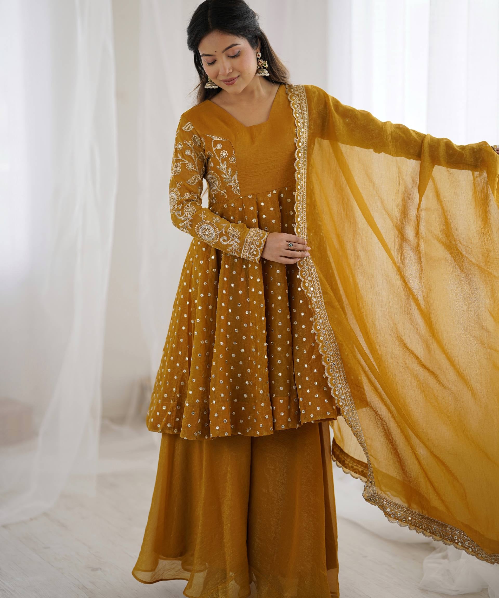 plus size crunchy plazo sarara suit