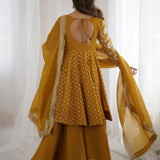 plus size crunchy plazo sarara suit