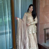 plus size golden gharara suit