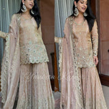 plus size golden gharara suit