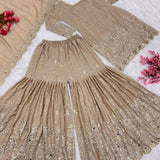 plus size golden gharara suit