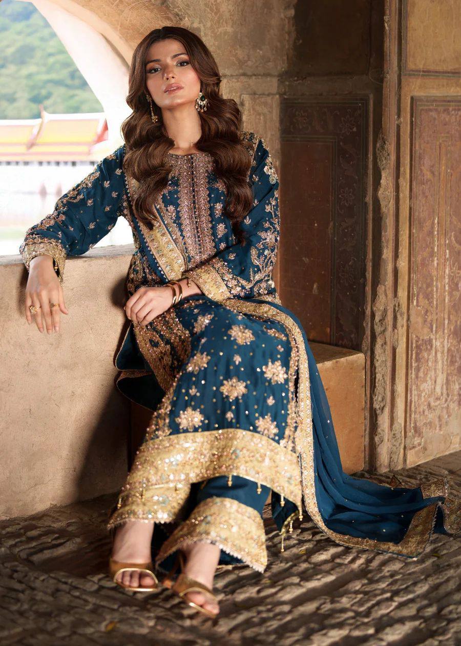 PLUS SIZE Elegant Embroidered Sequence with Rivet Moti Work Designer SALWAR Set