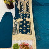 PLUS SIZE Elegant Embroidered Sequence with Rivet Moti Work Designer SALWAR Set