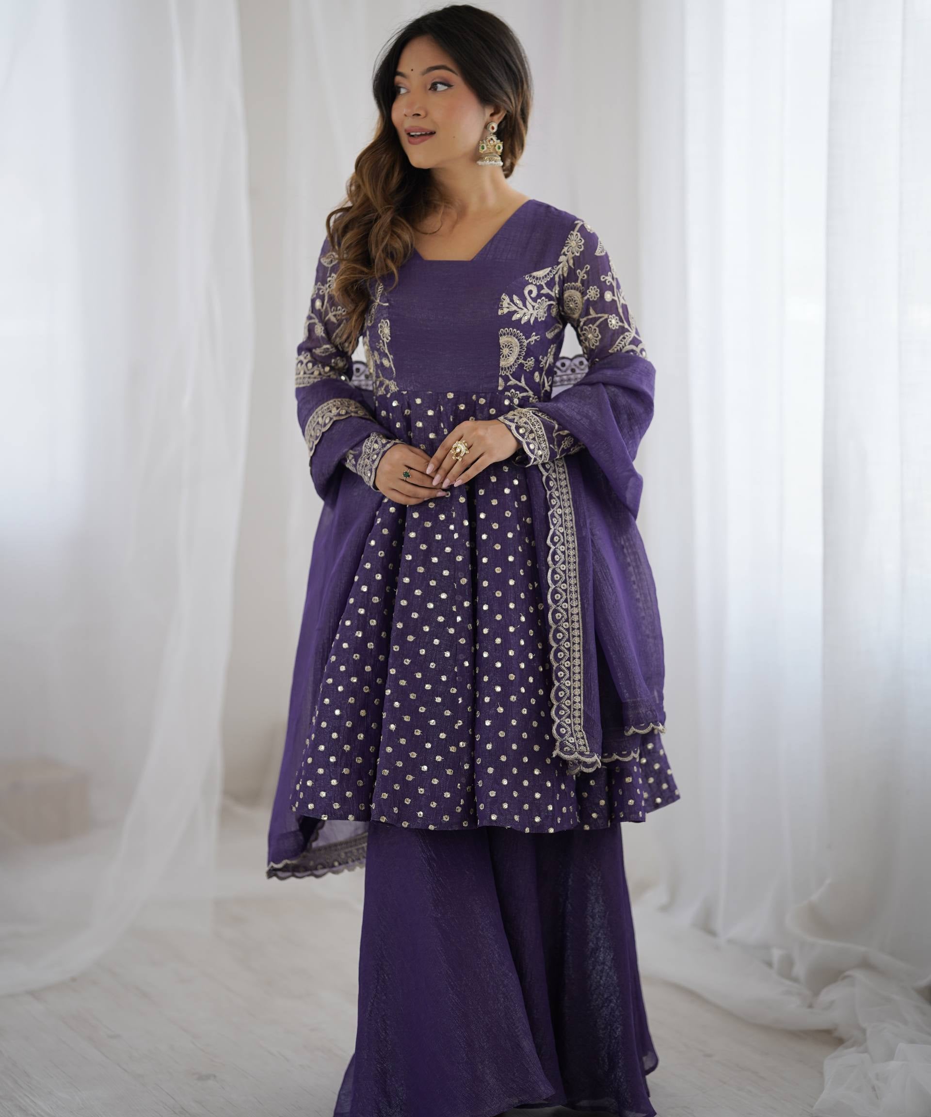 plus size crunchy plazo sarara suit