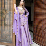 plus size simar silk plazzo suit