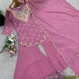 plus size simar silk plazzo suit