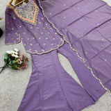 plus size simar silk plazzo suit