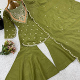 plus size simar silk plazzo suit