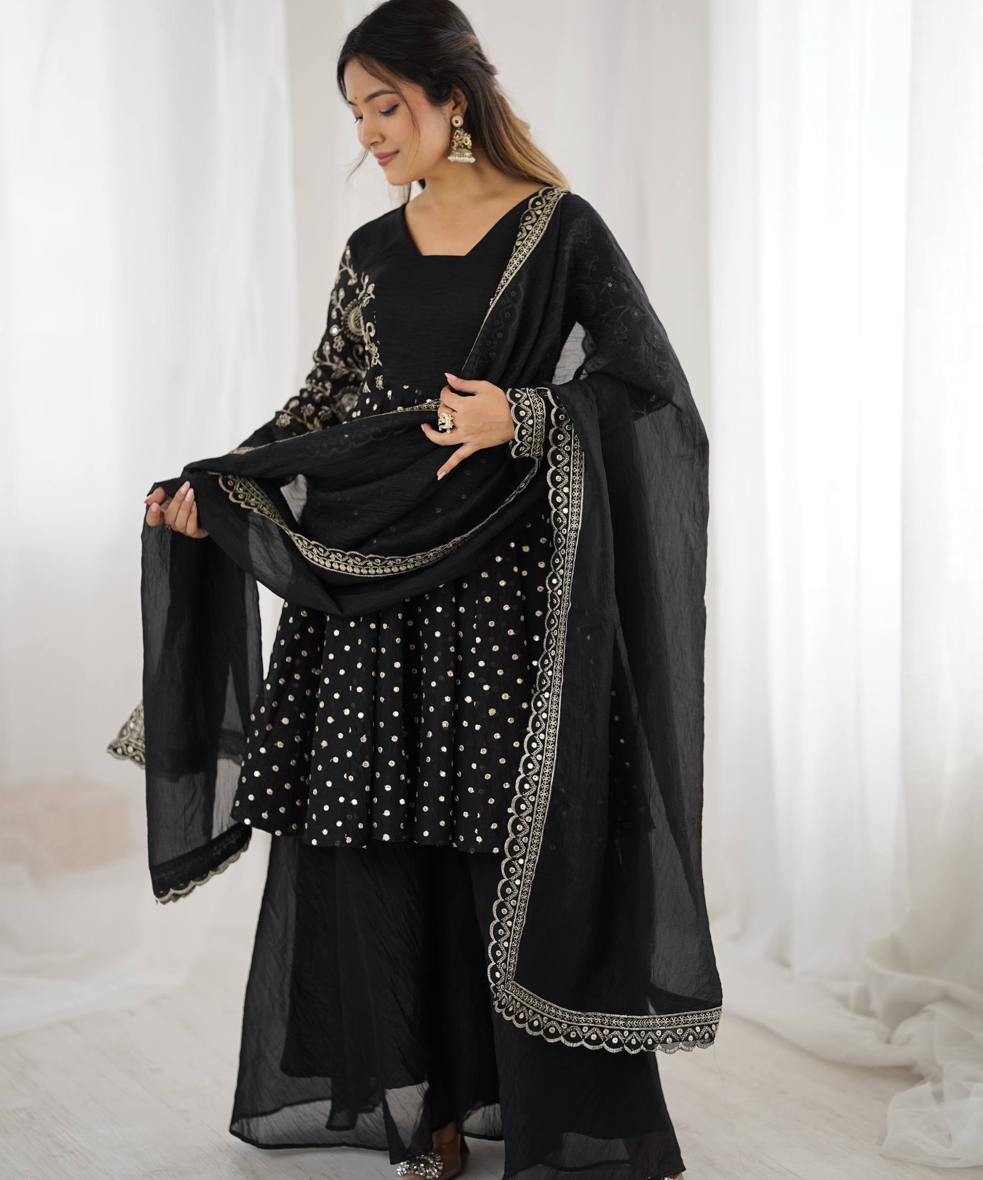 plus size crunchy plazo sarara suit