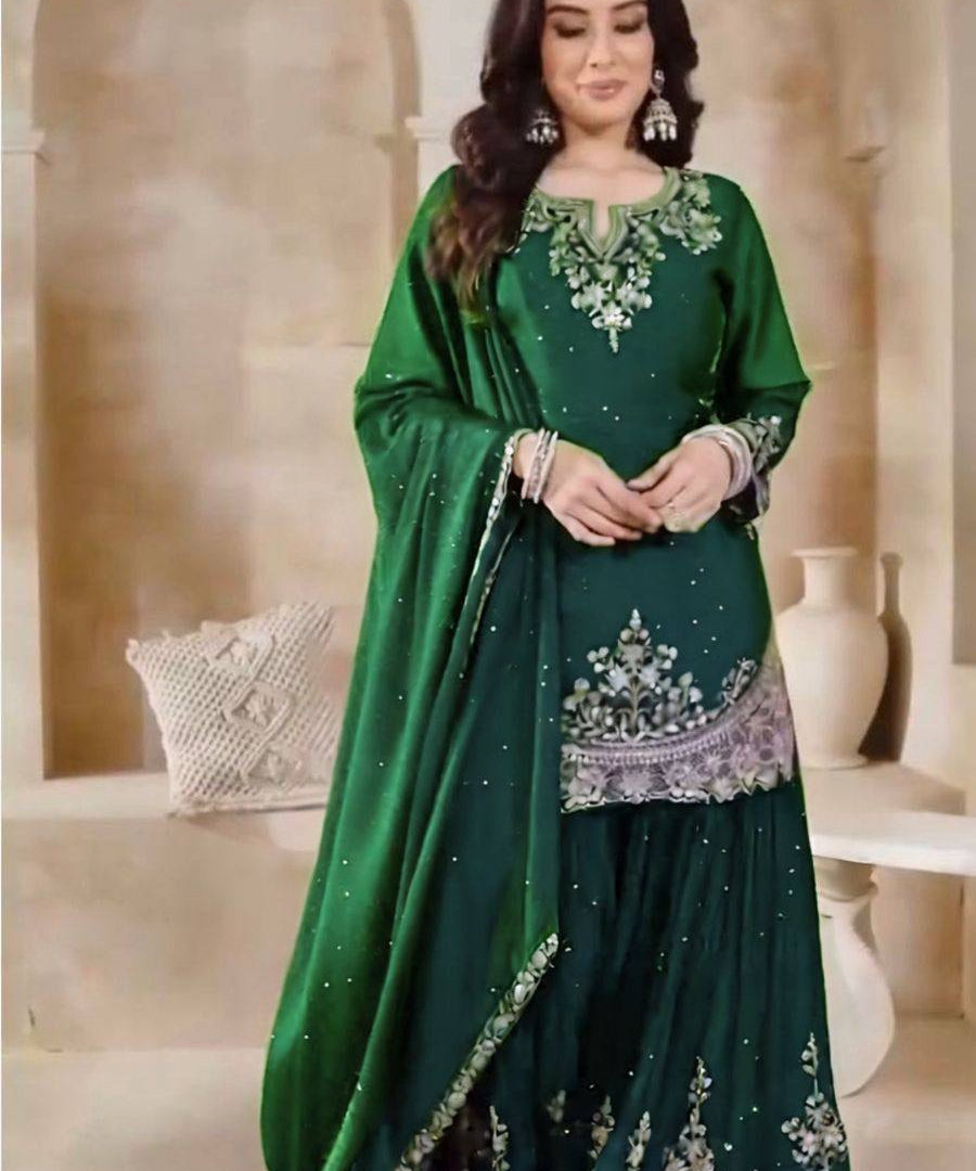 PLUS SIZE PARTY WEAR PLAZZO SUIT