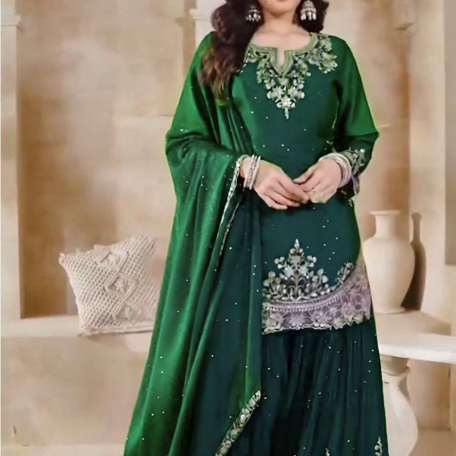 PLUS SIZE PARTY WEAR PLAZZO SUIT