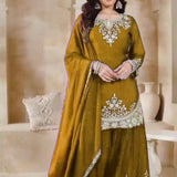 PLUS SIZE PARTY WEAR PLAZZO SUIT