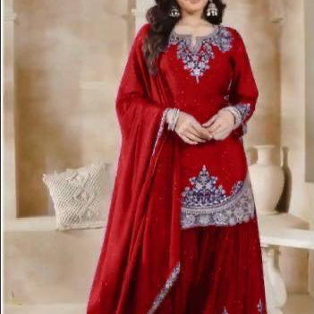 PLUS SIZE PARTY WEAR PLAZZO SUIT