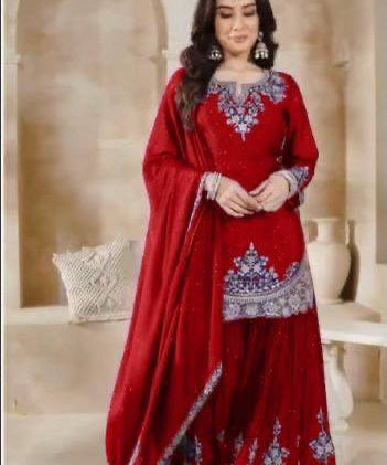 PLUS SIZE PARTY WEAR PLAZZO SUIT