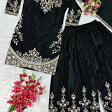 PLUS SIZE PARTY WEAR PLAZZO SUIT