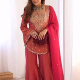 plus size simar silk plazzo suit
